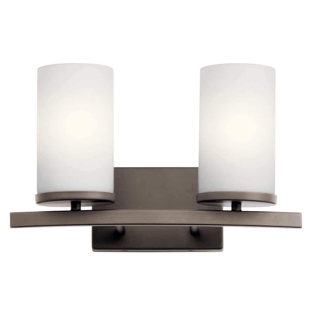 Crosby 15" Bronze 2-Light Cylinder Vanity Light