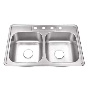 Drop-In Stainless Steel 29.5 in. 4-Hole Single Bowl Kitchen Sink