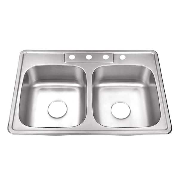 Cahaba Drop-In Stainless Steel 29.5 in. 4-Hole Single Bowl Kitchen Sink ...