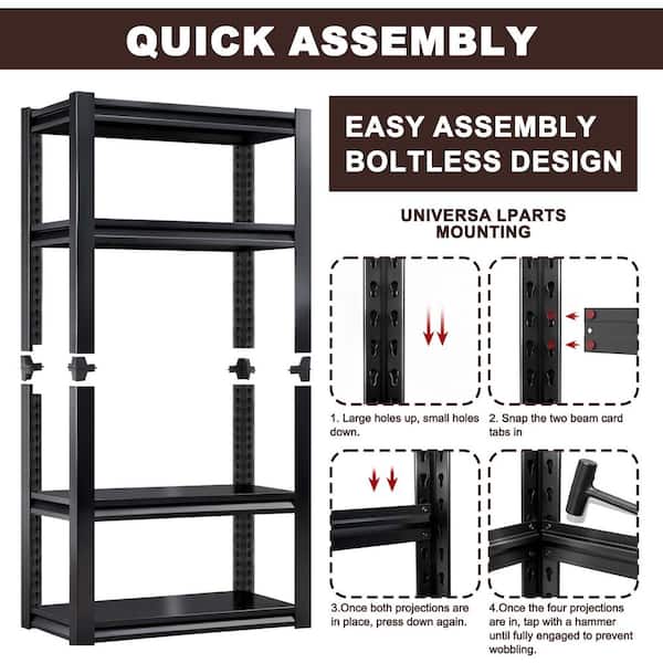 Tahanbath 5-Tier Heavy-Duty Metal Storage Shelves: 2000 lbs
