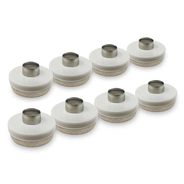 1 in. Beige Round Felt Nail-On Furniture Glides for Floor Protection (8-Pack)
