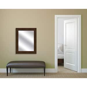 Medium Rectangle Natural Wood Art Deco Mirror (31.5 in. H x 25.5 in. W)