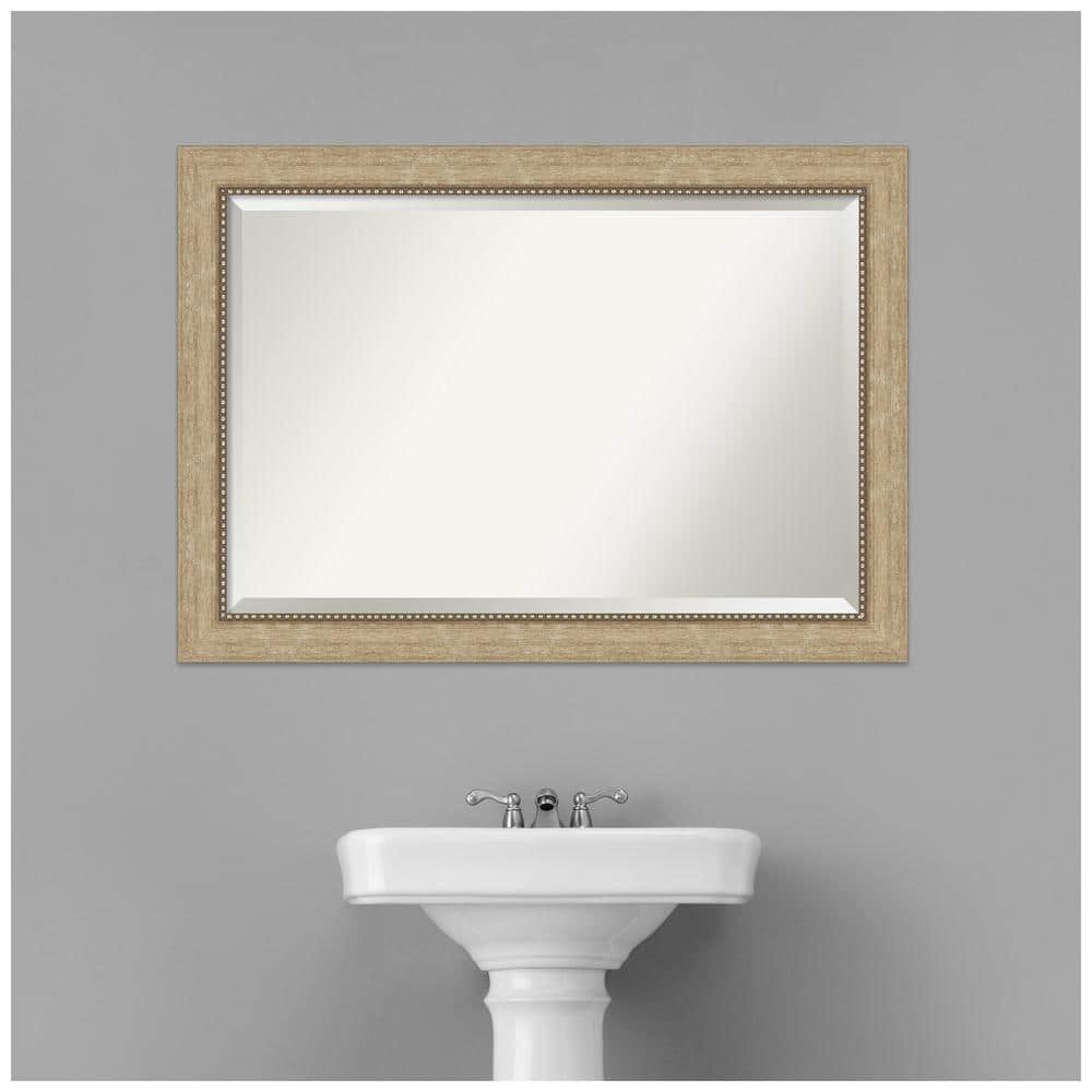 Astor Champagne Beveled Rectangular Wall Mirror 41 x 29 in