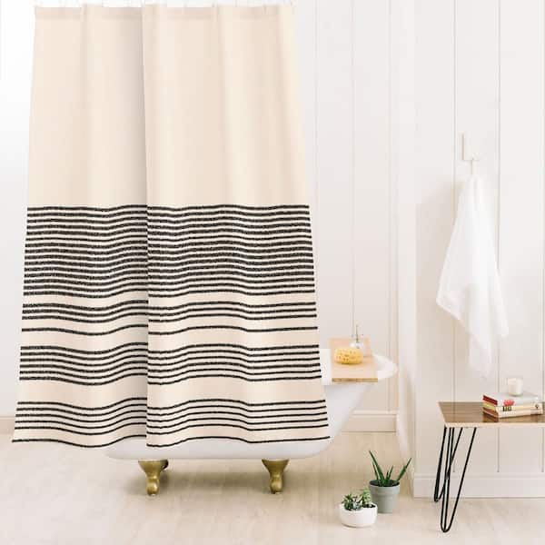 DenyDesigns. Kierkegaard Design Studio Organic Stripes Minimalist Black Shower  Curtain 80578-shocur - The Home Depot