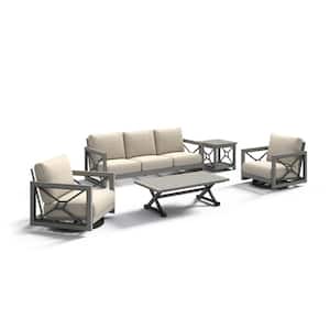 Marindo 5-Piece Aluminum Patio Conversation Set with Sunbrella Cushions