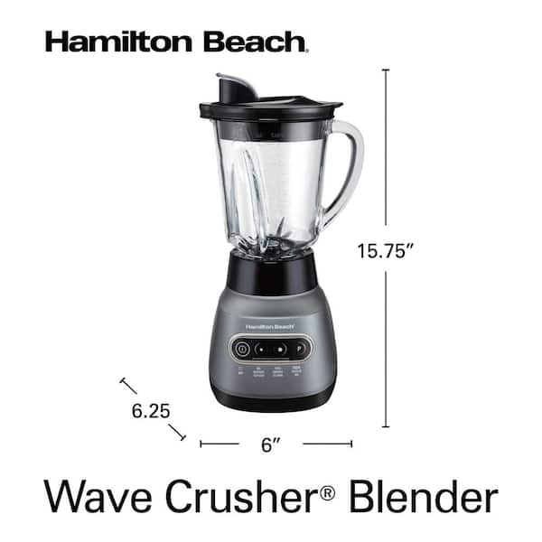 Hamilton Beach Wave Crusher 40 oz. 6-Speed Gray Blender with 20 oz. Travel Jar, Grey