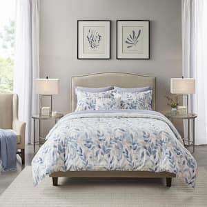 Thelma 8-Piece Blue Full Reversible Complete Bedding Set