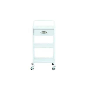 Steel 1-Drawer Cart in Glossy White