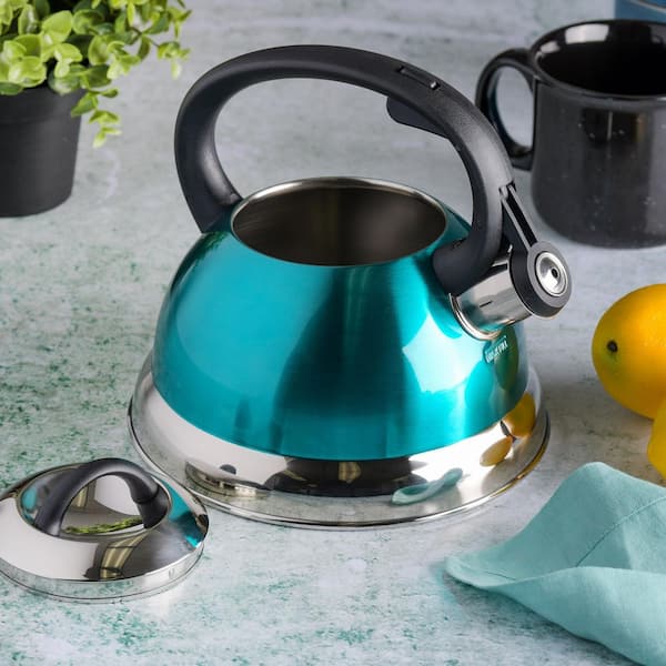POLIVIAR Tea Kettle Aqua Blue Pot 2.7 Qt Coffee Teapot Stainless Steel  broken