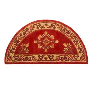 2 ft. x 4 ft. Jardin Half Round Area Rug, Vermillion