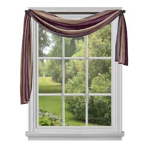 Ombre 144 in. L Polyester Window Curtain Scarf in Aubergine