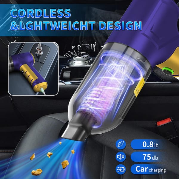 15 kPA Blue and Yellow Bagless Corded HEPA Filter Handheld Vacuum for Multisurface