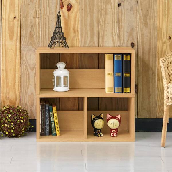 Way Basics Collins Natural 2-Shelf Eco zBoard Stackable Tool-Free Assembly Bookcase Storage Organizer