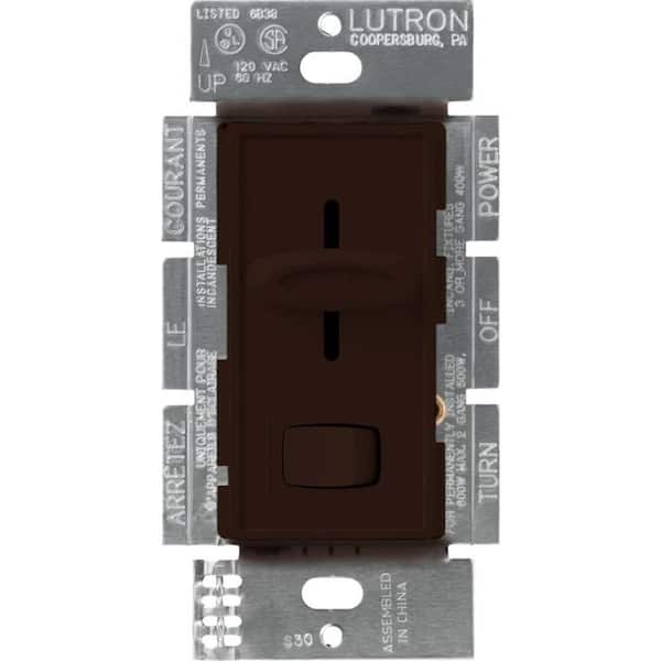 Lutron Skylark Dimmer Switch for Electronic Low-Voltage, 300-Watt Incandescent/Single-Pole, Brown (SELV-300P-BR)