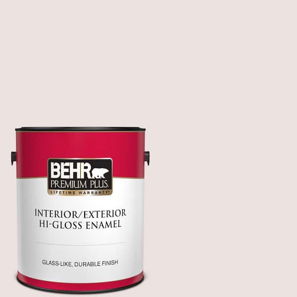 BEHR PREMIUM PLUS 1 gal. #130E-1 Glaze White Hi-Gloss Enamel Interior/Exterior Paint