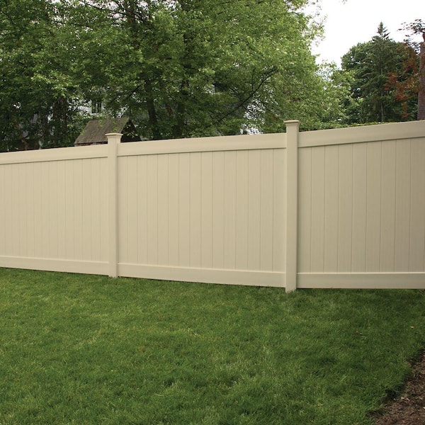 Veranda Linden Ft H X Ft W Sand Vinyl Privacy Fence Panel Kit Vrogue