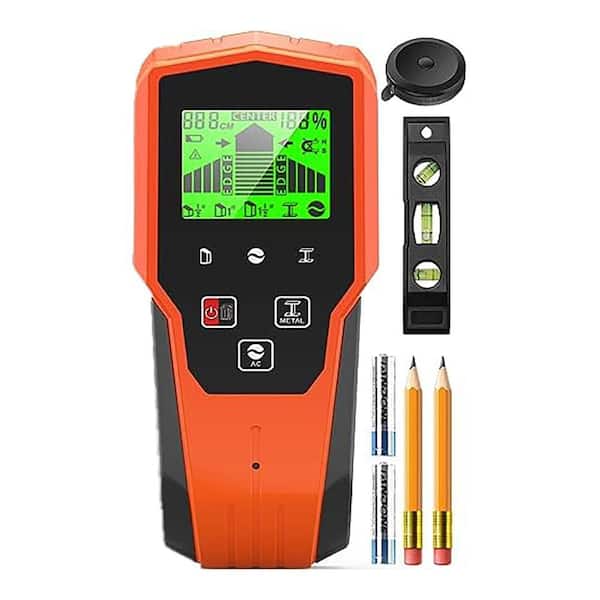 6 in 1 Wall Stud Finder Scanner with LCD Display for Drywall Wood AC Wire Pipe Metal Detection