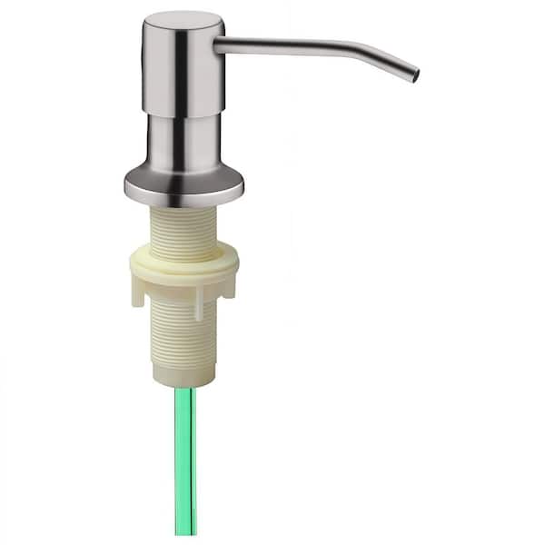 Brushed Nickel Built in Soap Dispenser for Kitchen Sink, with 47 in. Extension Tube Kit, No Need to Fill Little Bottle