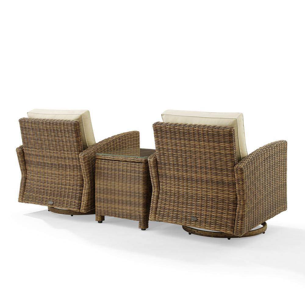 Bradenton 3-Piece Outdoor Wicker Swivel Rocker Chair Set