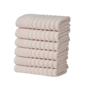 Pink Combed Cotton Absorbent Textured 6-Piece Hand Towel Set