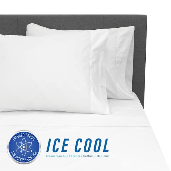 SensorPEDIC Ice Cool 4-Piece White 400 Thread Count Cotton/Nylon California King Sheet Set