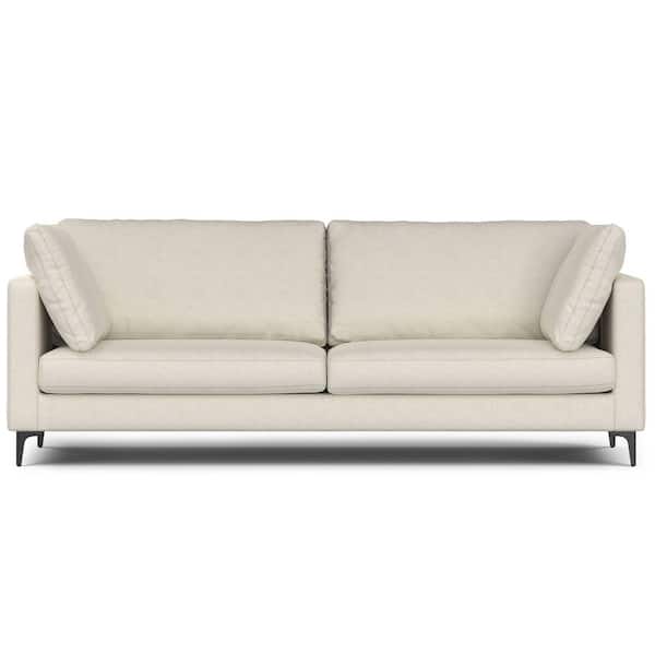 Ava 90 in. Straight Arm Performance Fabric Rectangle Sofa in Cream