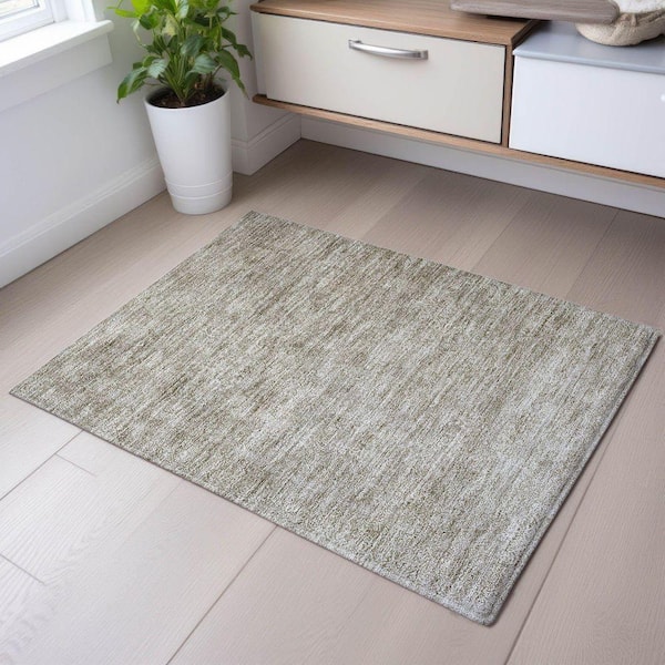 Mayfield Premium Machine Washable Abstract AMF1172 Linen 2 ft. x 3 ft. Area Rug