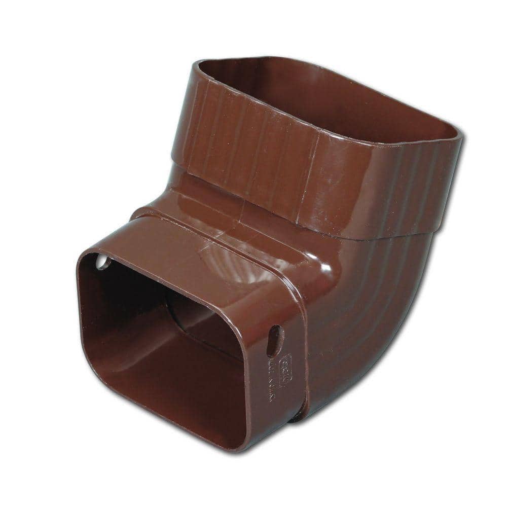 Amerimax Home Products 2 in. x 3 in. Brown Vinyl Downspout AElbow M1627 The Home Depot
