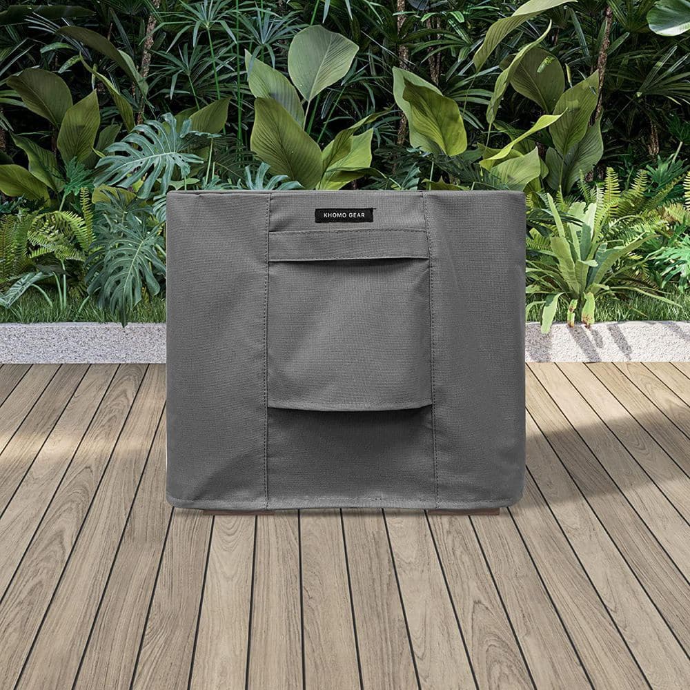 Gray Heavy Duty Polyester Outdoor Side Table Cover with Air Vent