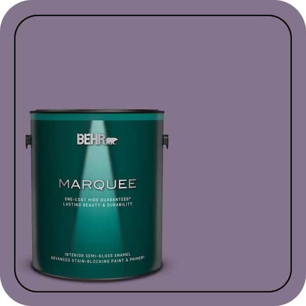 BEHR MARQUEE 1 gal. #S100-5 Purple Potion One-Coat Hide Semi-Gloss Enamel Interior Paint & Primer