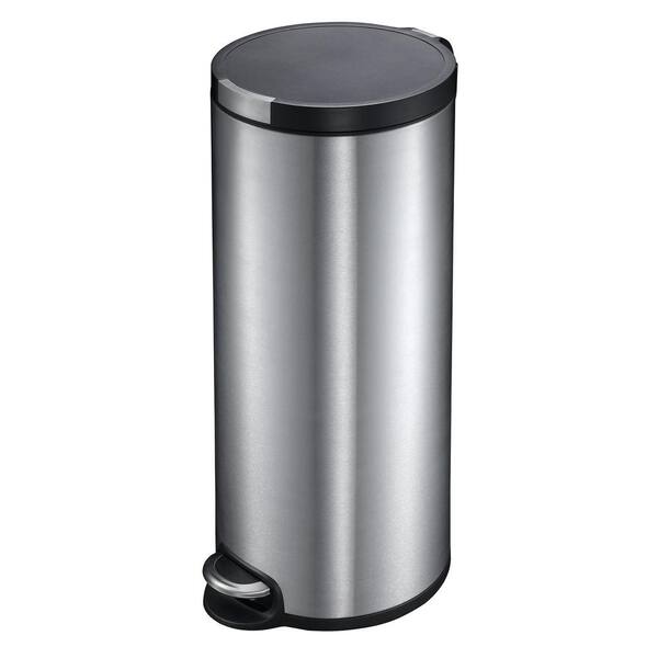 Household Essentials 8 Gal. Artistic Step Indoor Trash Can with Soft Close in Stainless