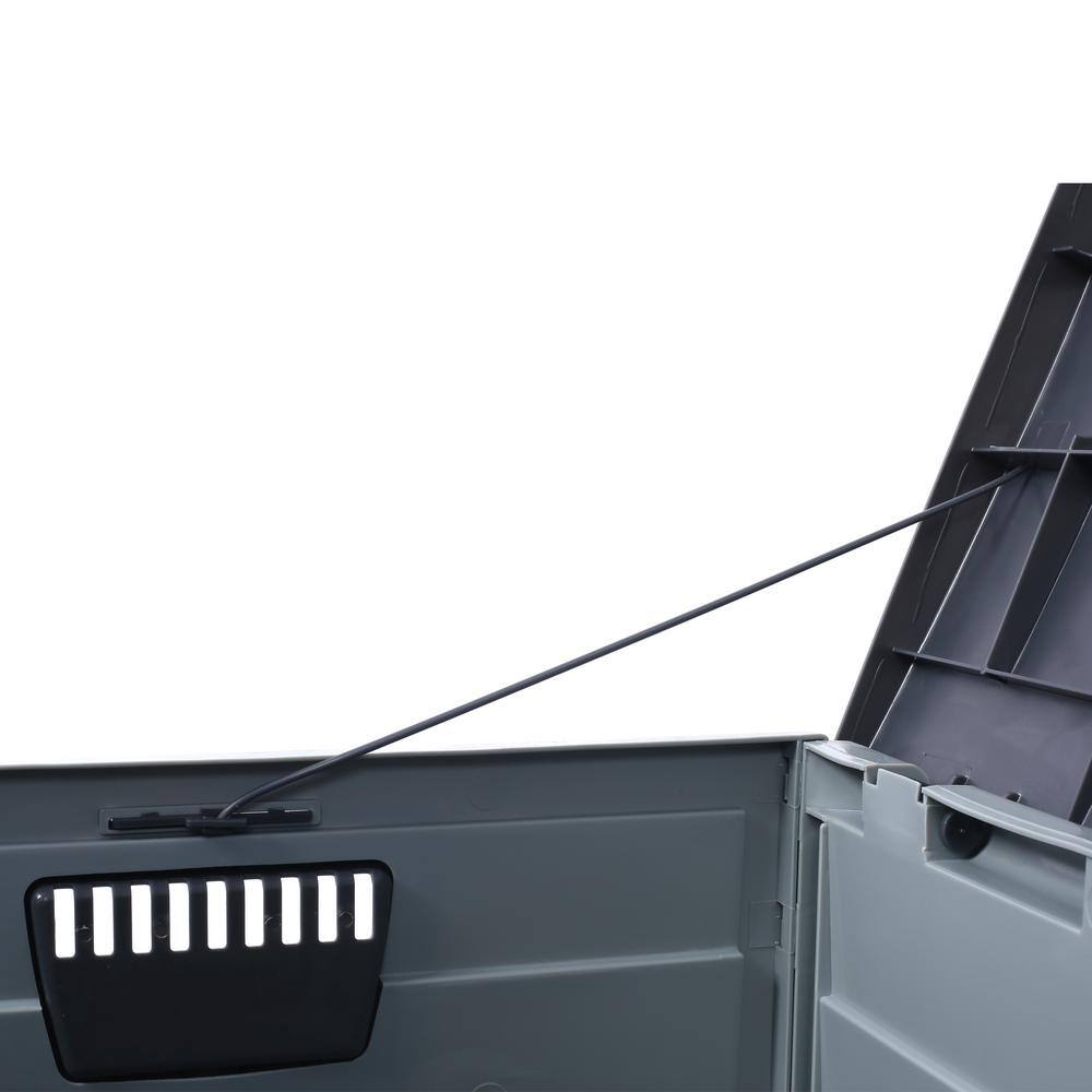 Gray 75 Gallon Plastic Deck Storage Box with Wheels