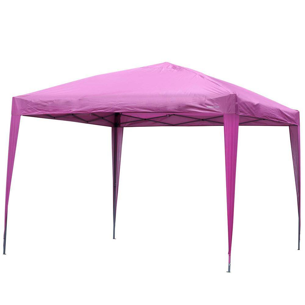 Mondawe 10 ft. x 10 ft. Pink Outdoor Steel Pop-up Canopy Flat-Roofed ...