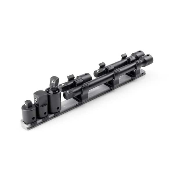 1/2 in. Drive Impact Socket Adapter Set with Extensions and Accessories on Rail (6-Piece)