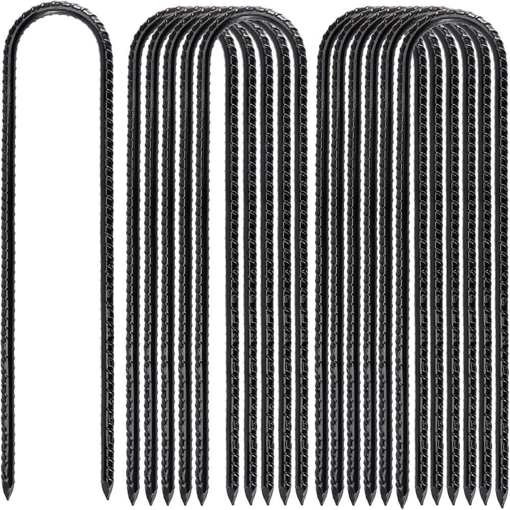 0.4 in. x 16 in. Rebar Stakes U Hook Extra Heavy-Duty, Garden Stake Steel Stakes Tent Stakes (12-Pack) price history on PriceWatchPro