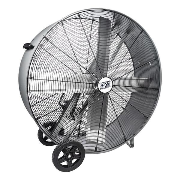 Maxx Air Pro FLEX 42 in. 2-Speed Belt Drive Drum Fan in Gray with Poly Housing