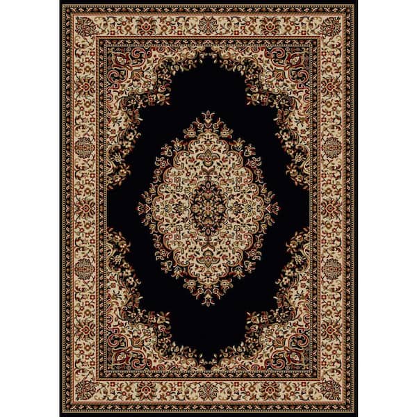 Unbranded Como Black 10 ft. x 13 ft. Traditional Oriental Medallion Area Rug