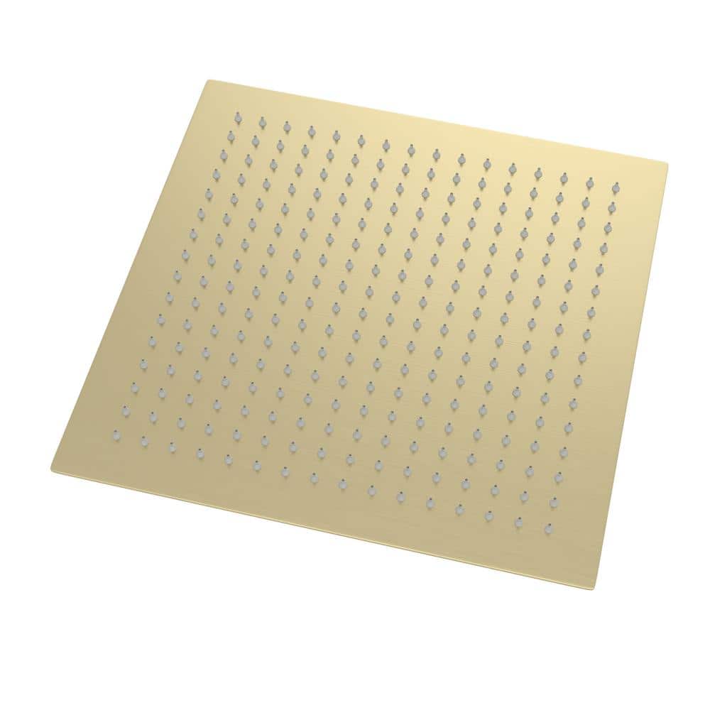 1-Spray Patterns 16 in. Ceiling Mount Square Adjustable Rain Fixed Shower Head in Brushed Gold price history on PriceWatchPro