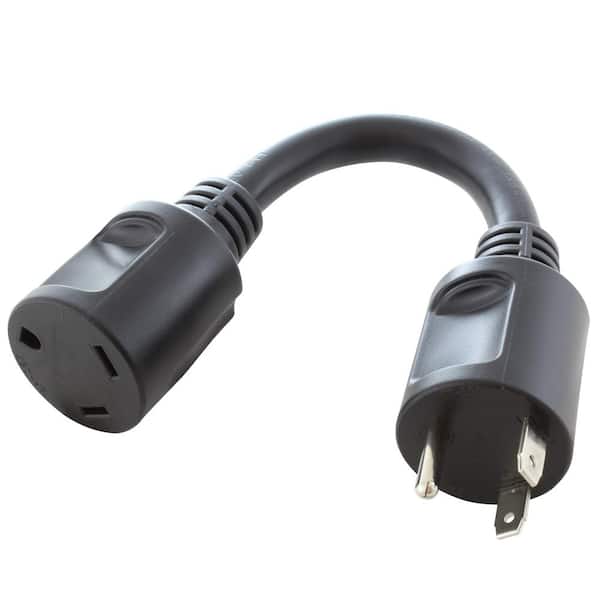 AC WORKS 1 ft. 30 Amp 125-Volt NEMA TT-30 RV Outlet Extender