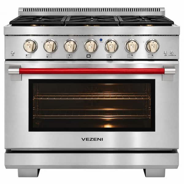 Randolph Pro 36 in. 6-Burner Natural Gas Range with Convection Oven and Infrared Broiler in Stainless Steel