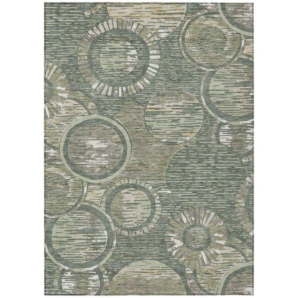 Chantille Machine Washable Indoor/Outdoor Abstract ACN2633 Basil 10 ft. x 14 ft. Area Rug