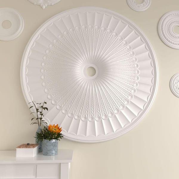 Ekena Millwork CM27WI 27.5" OD Winsor Ceiling Medallion – Solid Urethane, Primed, Lightweight, For Ceiling Fans & Chandeliers