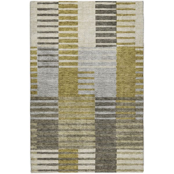 Dream Shag Premium Machine Washable Abstract ADS687 Green 2 ft. x 7 ft. Runner Rug