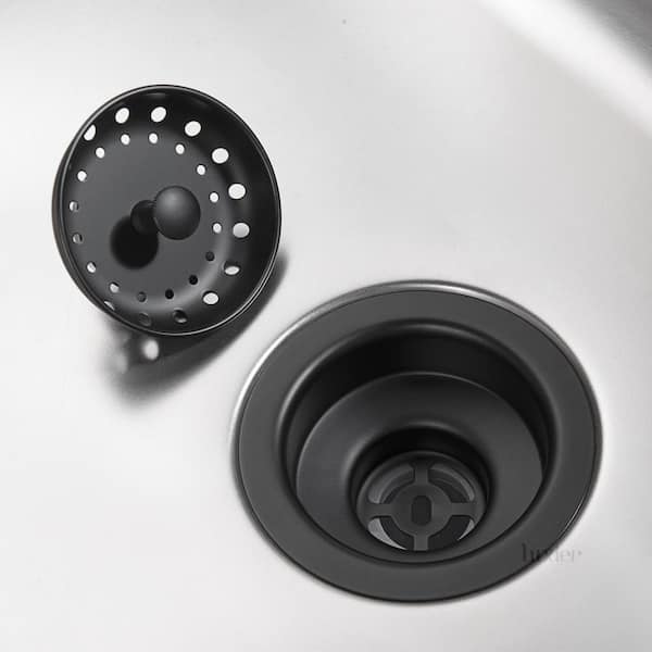 Black Sink Basket Strainer Drain Stopper, Stainless Steel Matte