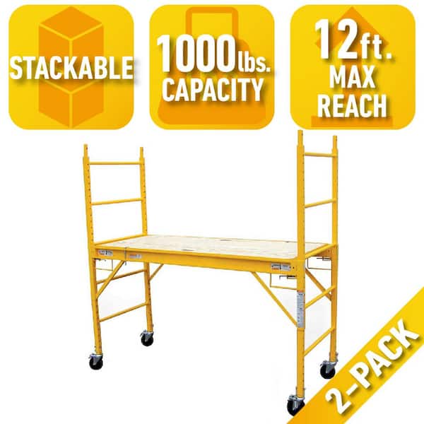 PRO-SERIES 6 ft. x 6 ft. x 29 in. Multi-Use Drywall Baker Scaffolding with 1000 lbs. Load Capacity (2-Pack)