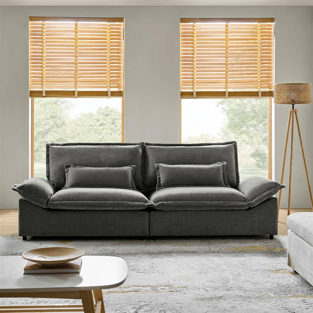 JAYDEN CREATION Romy Modern 102 in. Armless Polyester Sofa with