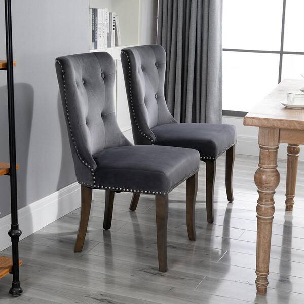 Gray Upholstered Dining Chair Set Of 6, Gray Upholstered Dining Chairs Set Of 6
