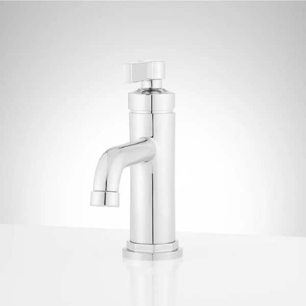 SIGNATURE HARDWARE Greyfield Single Handle Mid Arc Single Hole Bathroom Faucet with Spot Resistant in Chrome