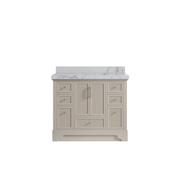 Willow Collections Alys 42 in. W x 22 in. D x 36 in. H Single Sink Bath Vanity in Fine Grain with 2 in. Venatino Top