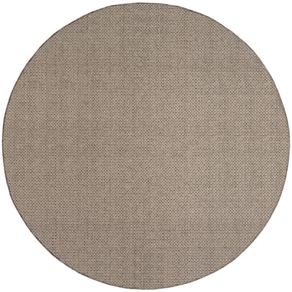 Tulum Brown 8 ft. Round x 8 ft. All-Over Design Contemporary Round Area Rug
